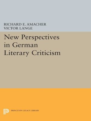 cover image of New Perspectives in German Literary Criticism